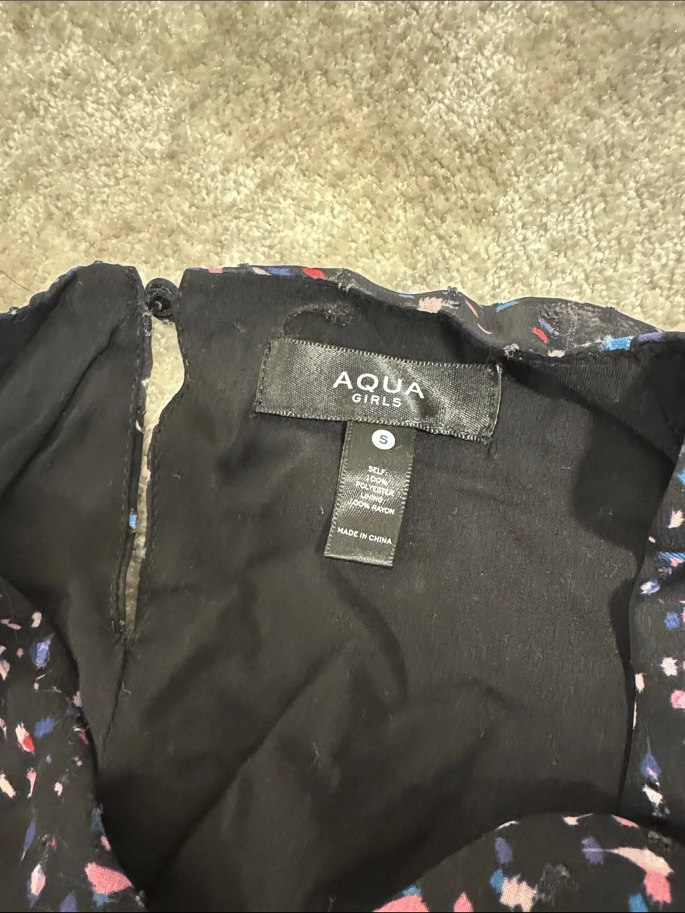 Black Floral Smocked Waist dress